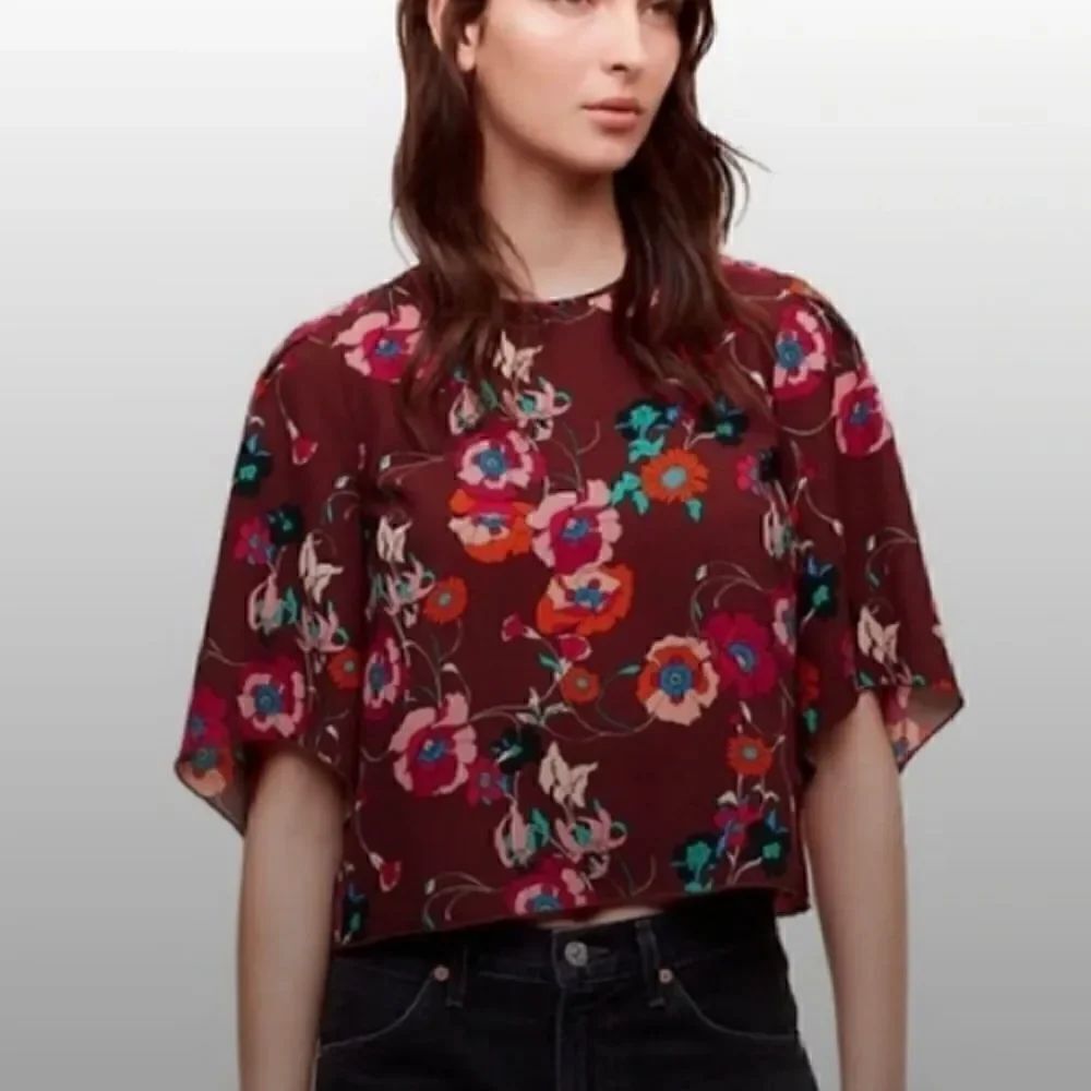 Aritzia Wilfred Floral Bell Sleeve Top Size M